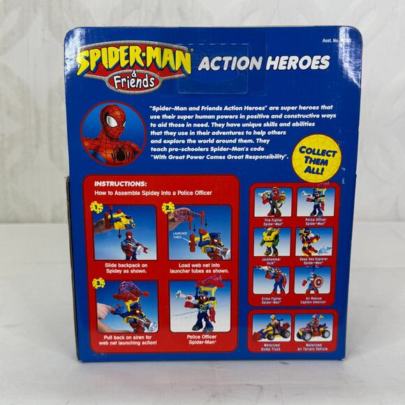 Spider-Man & Friends Police Officer Action Hero Web Net Projectile 2002 Playwell - Picture 3 of 7